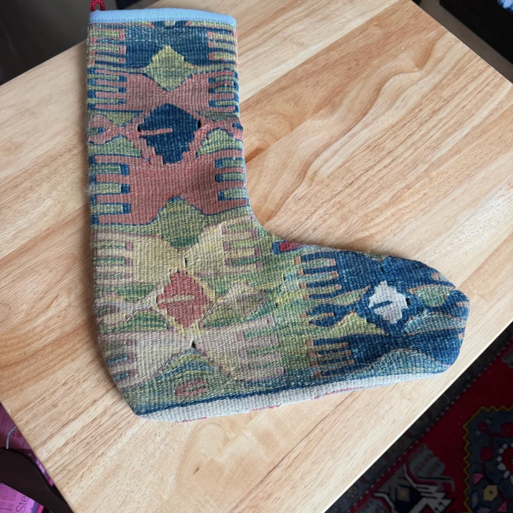 Turkish rug stocking wall hanging decor
